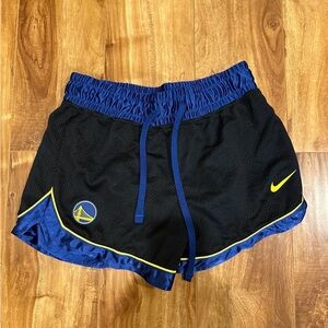 Nike Black and Royal Blue Golden State Warriors Women's Athletic Shorts